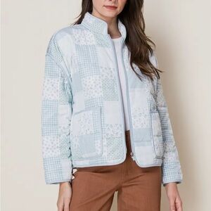 Baby blue quilted jacket NWT